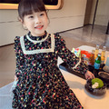 2022春裝韓版中大童法式田園風碎花公主裙/連衣裙(黑色)_2