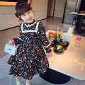 2022春裝韓版中大童法式田園風碎花公主裙/連衣裙(黑色)_4