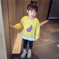 2021冬款加絨韓版中大童可愛蔬果花邊上衣/長版衣(3色)_6