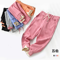 2022春裝韓版中大童雙層拼色百搭長褲/休閒褲(4色)