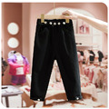 2022春裝款韓版中大童純色鈕釦棉質長褲/老爹褲(2色)_1
