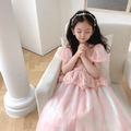 2022夏裝韓版中大童亮片網紗長款公主裙/小禮服(粉色)_3