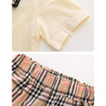 2022夏裝韓版中大童雙格子領上衣+格子短褲二件套(現貨)_8