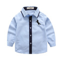 2022夏春裝韓版中大男童學院風長袖襯衫/小馬圖案上衣(2色)