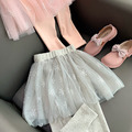 2022春夏裝韓版雪花網紗假二件裙褲(2色)_2