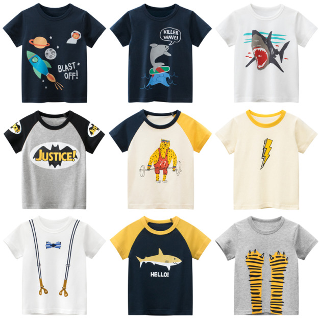 2022夏裝韓版男童可愛卡通圖案上衣上衣/T恤(10款)