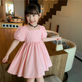 2022夏裝韓版中大童法式方領澎澎袖公主裙(7色)_7