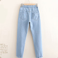 2022冬裝日系加絨中大童刺繡休閒牛仔長褲/親子裝/女裝(深藍/淺藍)_2