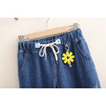 2022冬裝日系加絨中大童刺繡休閒牛仔長褲/親子裝/女裝(深藍/淺藍)_6