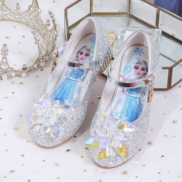 韓版冰雪奇緣亮鑽水晶公主鞋/高跟鞋/禮服/花童搭配(銀色)