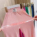 2022夏裝韓版中大童糖果色冰絲直筒褲/闊腿褲/長褲(6色)_2