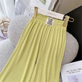 2022夏裝韓版中大童糖果色冰絲直筒褲/闊腿褲/長褲(6色)_5