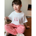 2022夏裝韓版中大童漸層愛心刺繡圓領上衣/T恤/親子裝(2色)_2