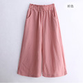 2022夏裝韓版中大童冰絲闊腿腿/寬版七分褲/親子裝(3色)_3