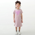 2022夏款日系中大童愛心粉色長款休閒連衣裙/親子裝/ 女裝_3