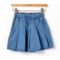 【韓國進口】夏裝中大童百褶假二件裙褲/牛仔短褲_4