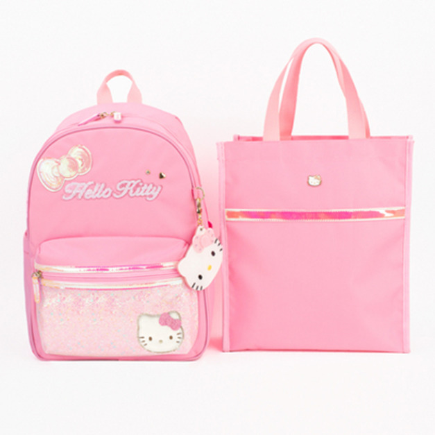 【韓國正品】Winghouse凱蒂貓小學生減壓護脊書包/雙肩包+手提袋