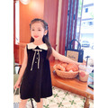 2022夏款韓版中大童氣質款娃娃領黑色連衣裙/公主裙_2