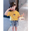 2022夏款韓版可愛小熊小雞圓領棉質上衣/T恤(粉/黃)_5