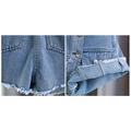 2022夏款韓版中大童不規則假二件牛仔裙褲/短褲_4