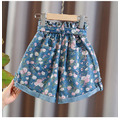 2022夏款韓版中大童高腰小碎花百搭牛仔褲/短褲_1