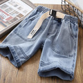 2022夏裝韓版中大童帥氣男童七分牛仔褲/中褲