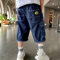 2022夏裝韓版中大童休閒男童七分牛仔褲/工裝褲/中褲
