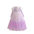 萬聖節韓版童話長髮公主蘇菲亞亮片紫色公主裙_4
