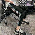 2022秋款韓版中大童彩色邊條寬版休閒長褲/運動褲(4色)_5