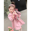 秋款韓版女童花朵娃娃領連衣裙+針織背心二件套裝_3