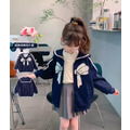 秋款韓版中大童蝴蝶結圖案海軍領外套/拉鍊夾克_2