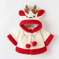 冬款加絨可愛聖誕糜鹿連帽披風/小外套(4色)_1