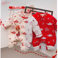 新年款中國風寶寶款加絨連身衣/爬服（2色）
