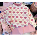 冬款韓版中大童雙層領愛心針織毛衣/上衣_1