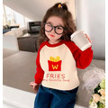 春款韓版男女童可愛圖案棉質長袖T恤/上衣(薯條)