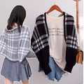 春款多功能空調保暖披肩外搭上衣/針織毛線圍巾袖子兩用(3色)