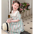 夏裝韓版女童田園風蕾絲方領碎花公主裙/連衣裙_6