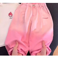 夏裝韓版中大童休閒漸層粉色直筒褲/長褲_3