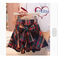 夏款韓版中大童時髦格子短裙/裙褲