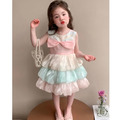 夏款韓版可愛蝴蝶結彩色蛋糕裙/公主裙