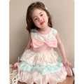 夏款韓版可愛蝴蝶結彩色蛋糕裙/公主裙_1