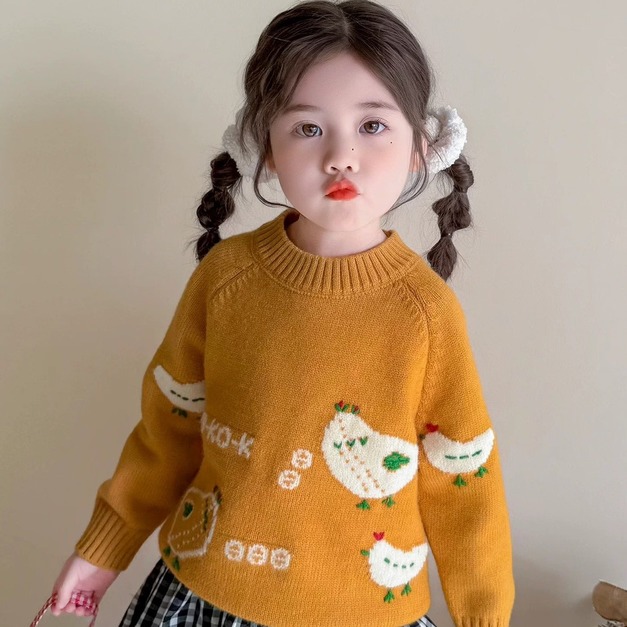 秋冬款韓版針織可愛小雞圖案毛衣/上衣