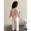 秋冬款韓版荷葉邊可愛櫻桃蛋糕毛衣/針織上衣(粉色)_2