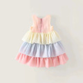 夏款韓版可愛蝴蝶結彩色蛋糕裙/公主裙_1