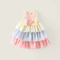 夏款韓版可愛蝴蝶結彩色蛋糕裙/公主裙