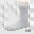 銀纖男寬口五趾襪
