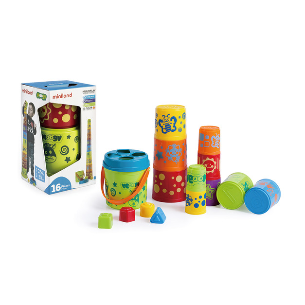【西班牙miniland】莫奇形狀配對11入疊疊積木杯