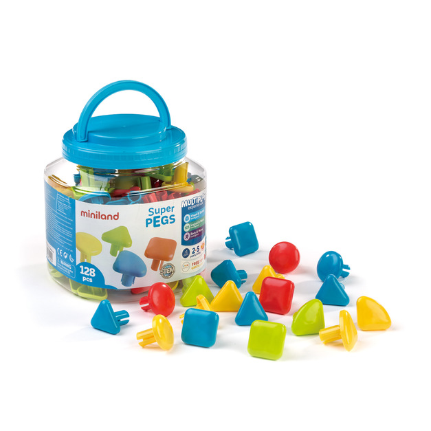 【西班牙miniland】3.9cm大拼豆128顆提桶組