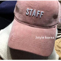 STAFF刺繡英文燈心絨棒球帽