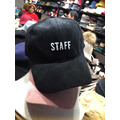 STAFF刺繡英文燈心絨棒球帽_1